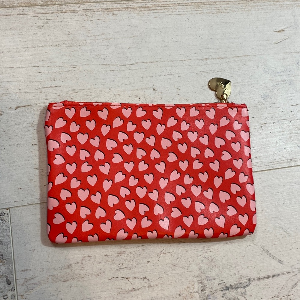 Ipsy Red and Pink Hearts Makeup Bag